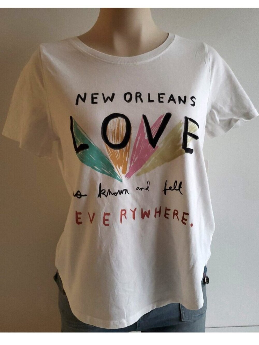 ANTHROPOLOGIE New Orleans Louisiana Graphic T-Shirt LOVE Women’s Small NWT